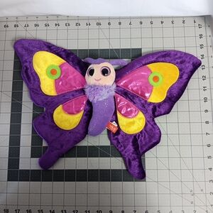 Wild Republic Purple Plush Butterfly Sparkle Shimmer Soft Stuffed Insect Toy